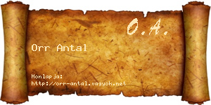Orr Antal névjegykártya